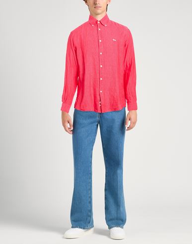 Man Shirt Magenta Size XL Linen