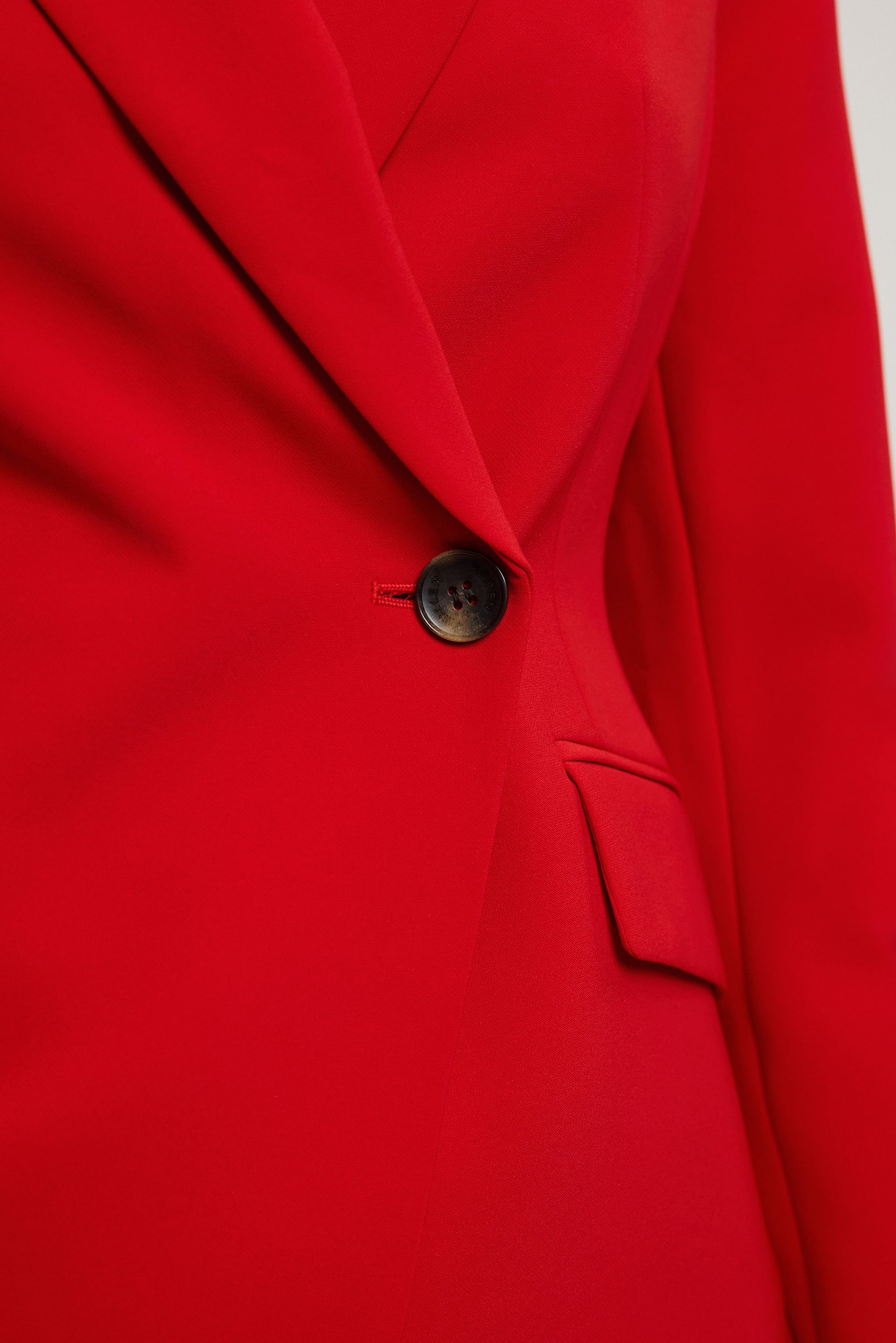 Karen Millen Womens Compact Viscose Single Breasted Tailored Blazer - Red