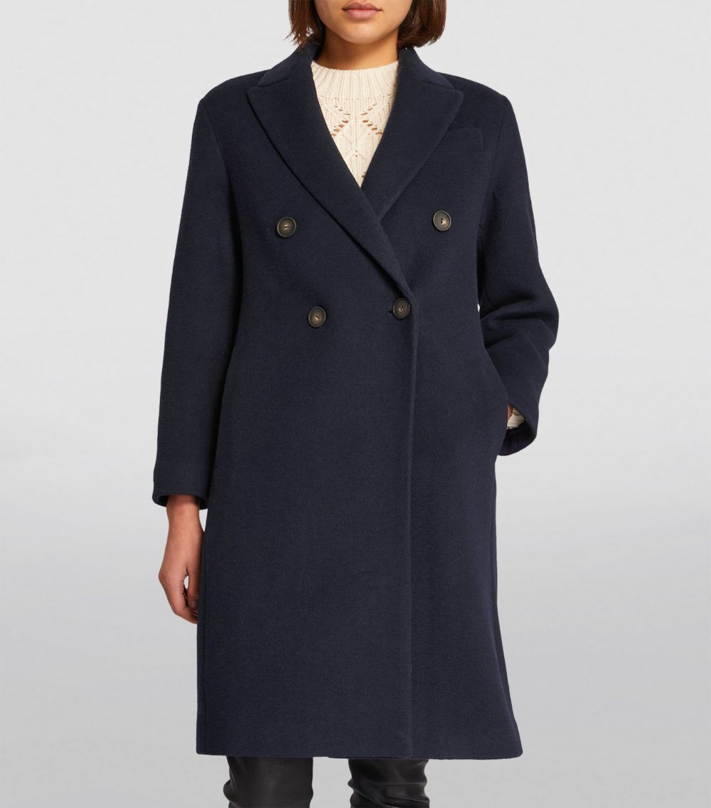 Wool-Blend Double-Breasted Coat