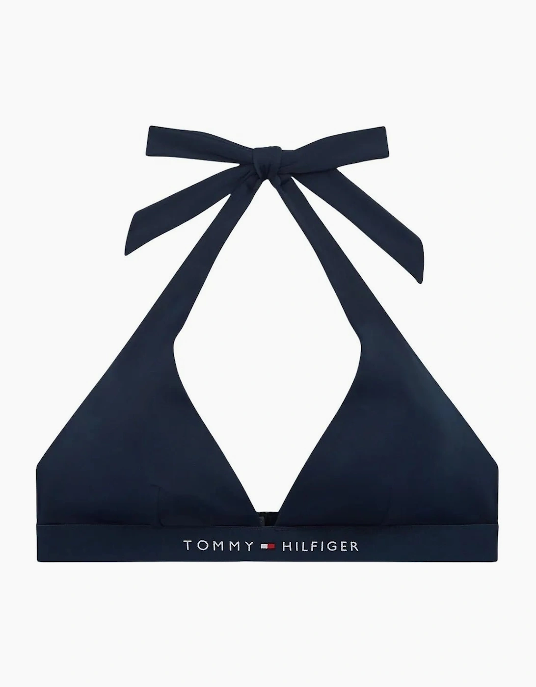 Tommy Hilfiger Women's TH Original Halterneck Bikini Top, Dark Night Navy - Black