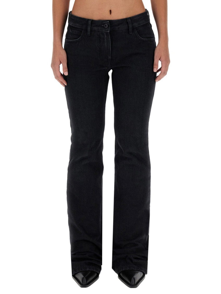Slim-leg flared jeans - Black