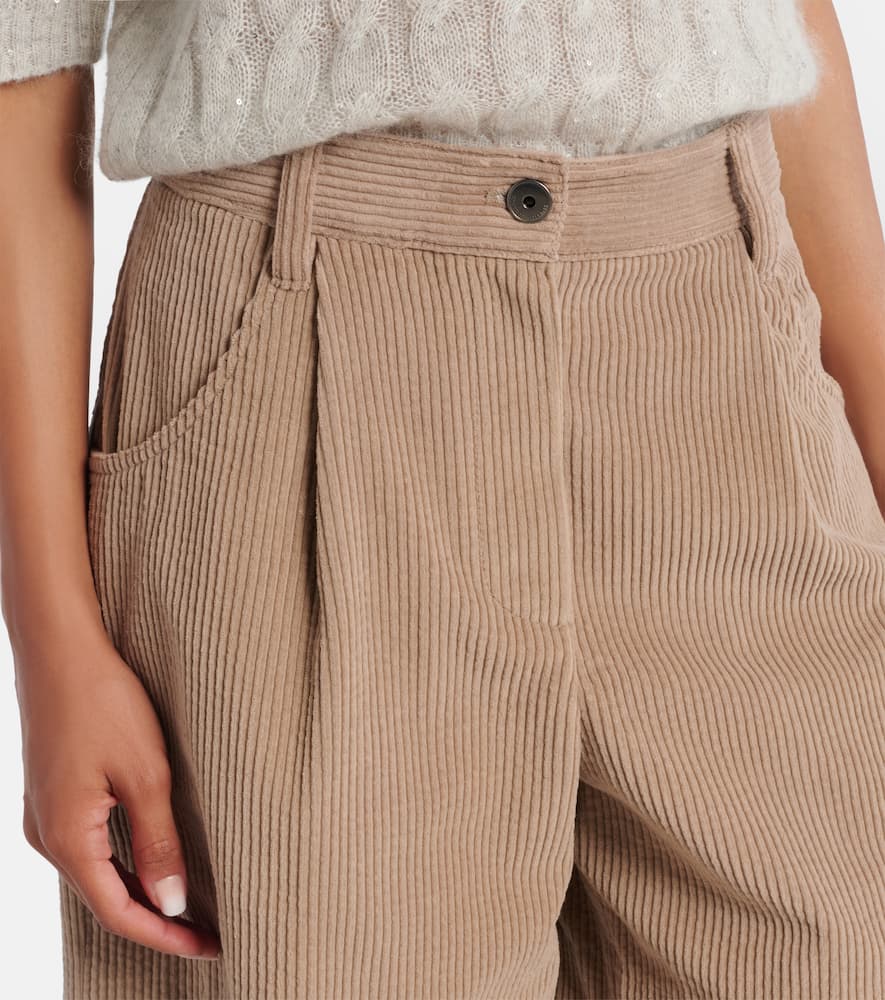 High-rise cotton corduroy shorts