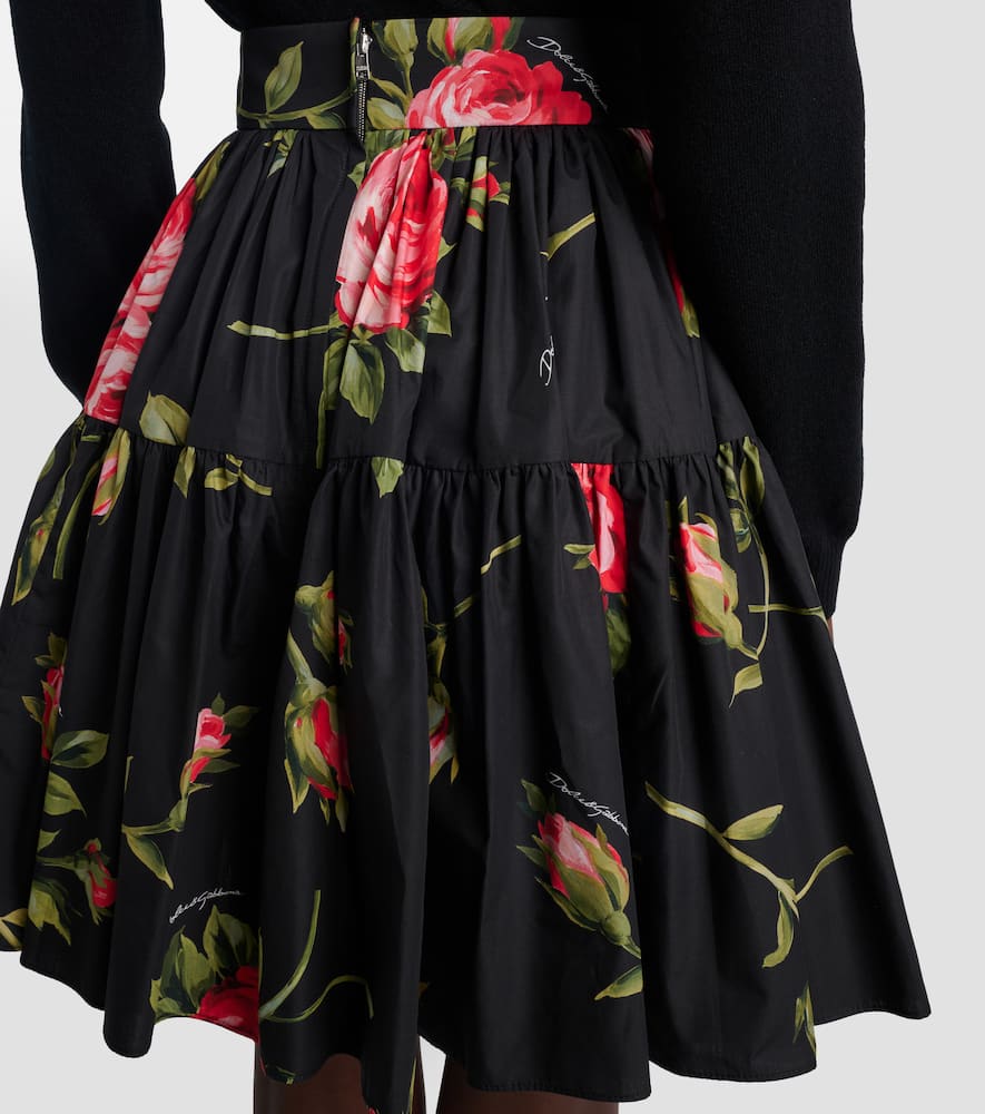 Floral cotton miniskirt