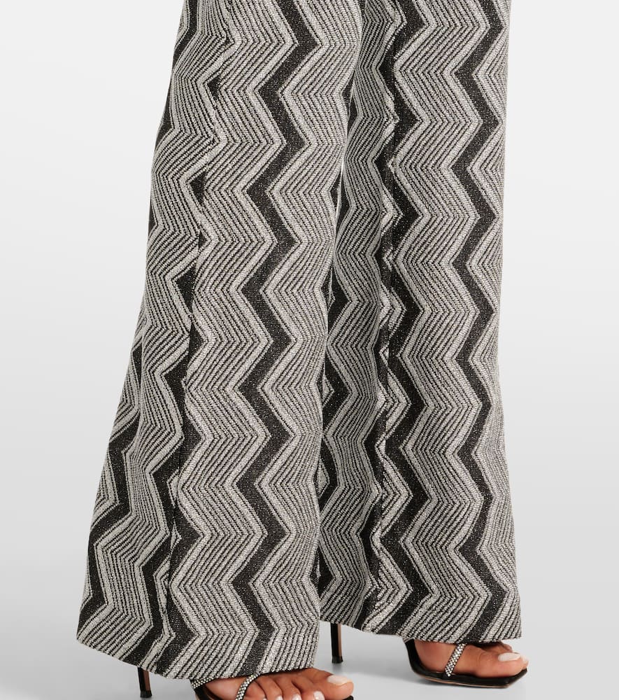 Zig Zag lamé wide-leg pants