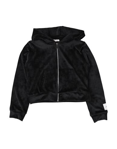Kid Girl Sweatshirt Black Size 10 Polyester, Elastane