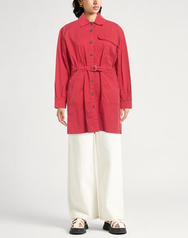 Semicouture Woman Overcoat & Trench Coat Red Size 6 Cotton, Elastane