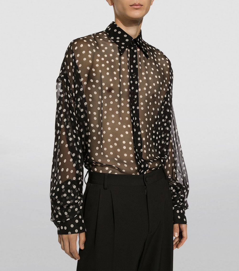 Silk Polka-Dot Shirt