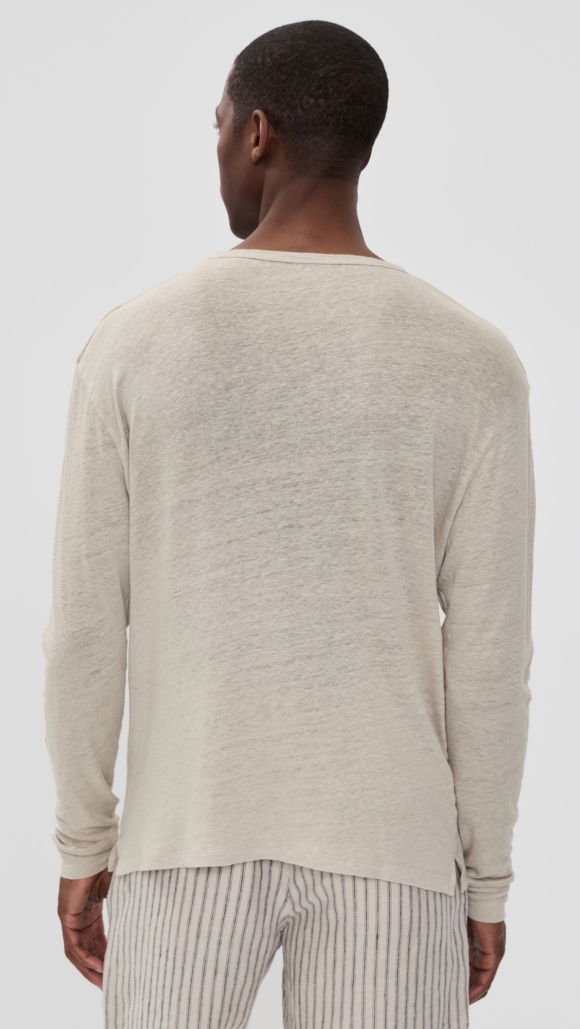 Linen Long Sleeve Sun Tee Bone