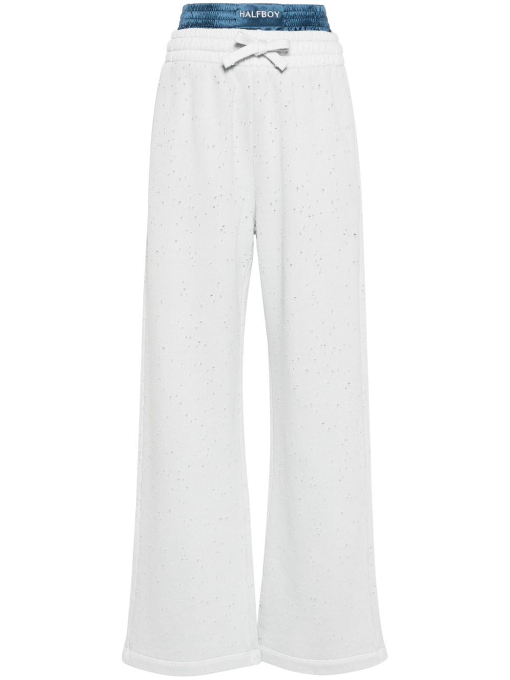 Layered straight-leg track pants - Blue