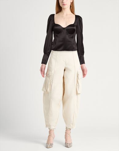 Woman Top Black Size XL Silk, Elastane