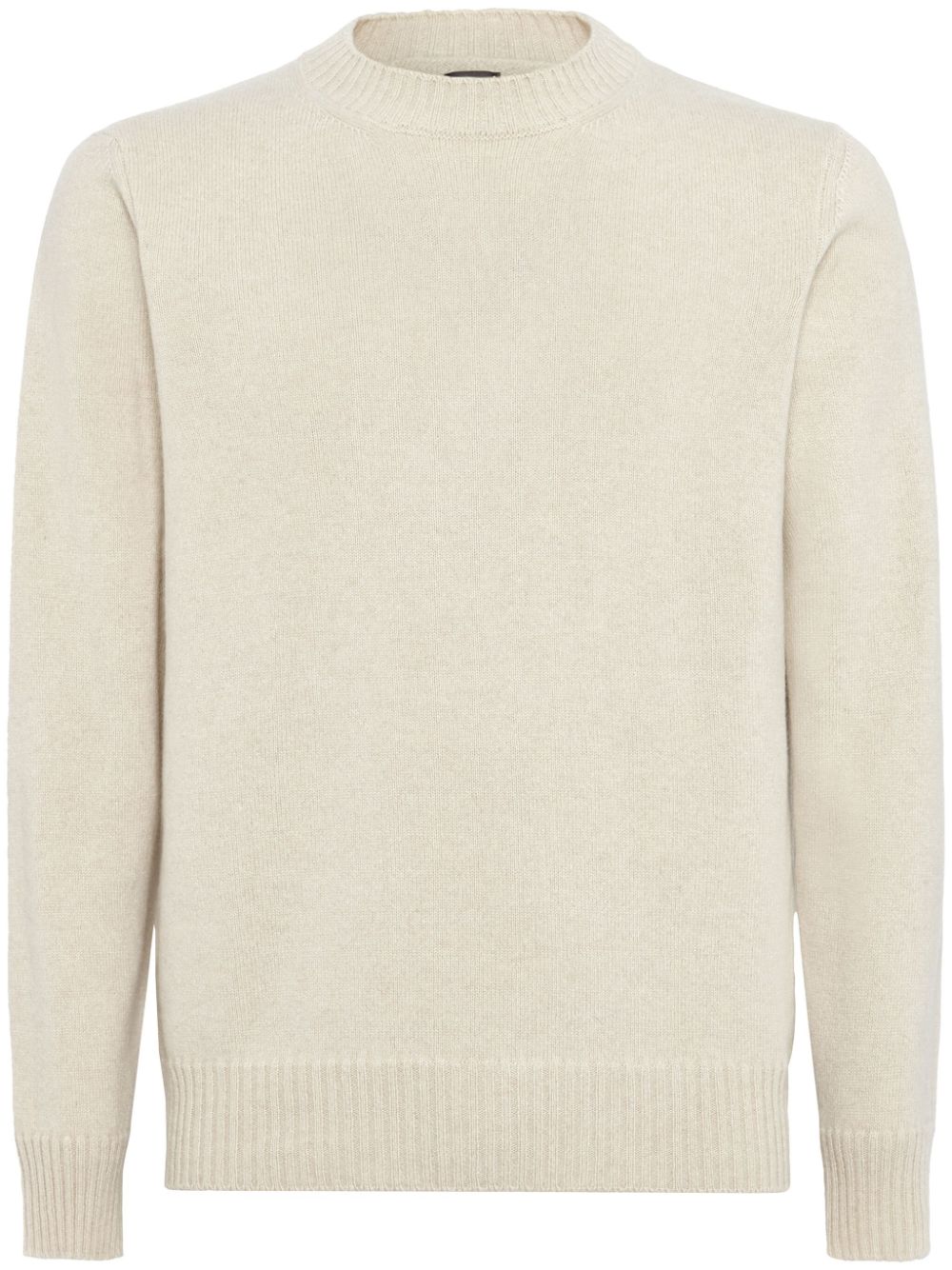 Crew neck cashmere jumper - Neutrals