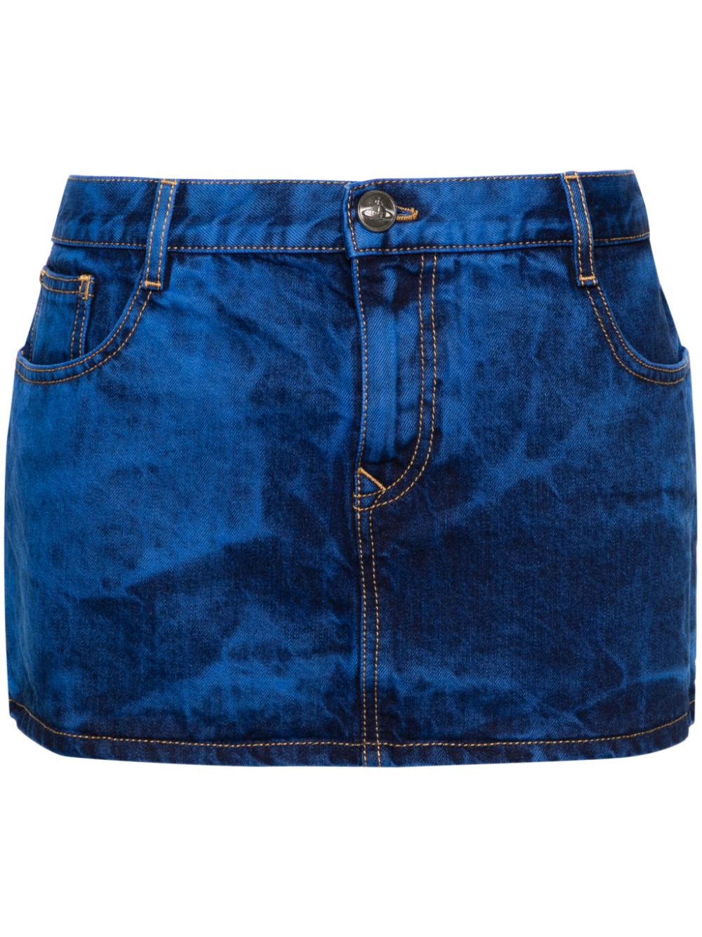 -Minigonna Foam In Denim-Donna