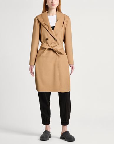 Woman Coat Camel Size 8 Wool, Polyester, Acrylic