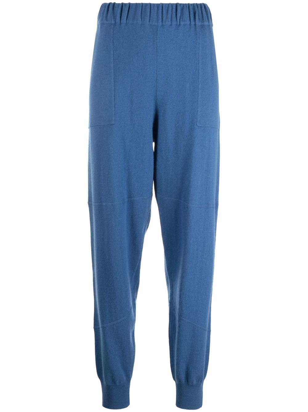 Elasticated-waist knit joggers - Blue