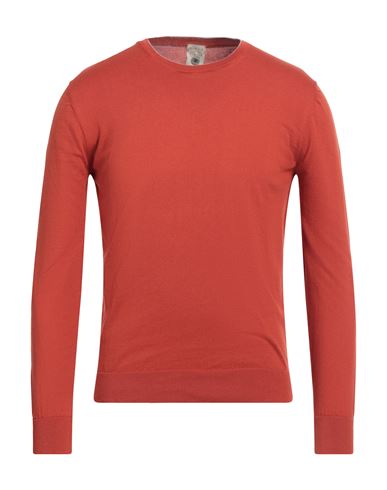 H953 Man Sweater Rust Size 36 Cotton
