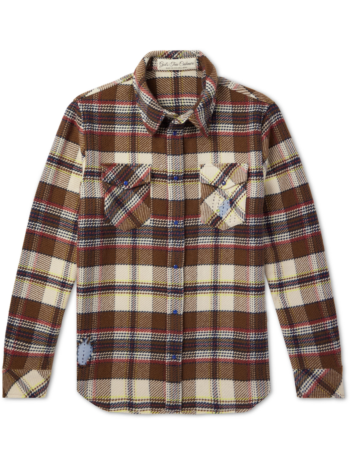Distressed Checked Cashmere Shirt
