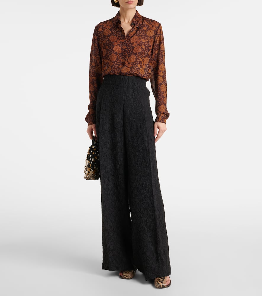 High-rise wide-leg pants