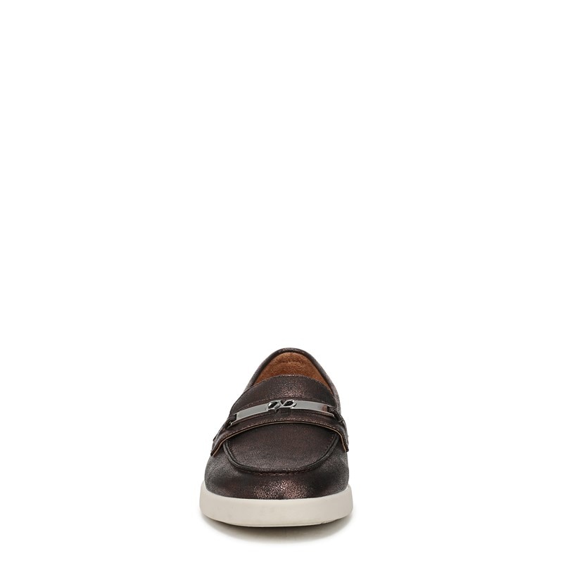 Isla Bit Loafer Shoes, Dark Bronze Faux Leather