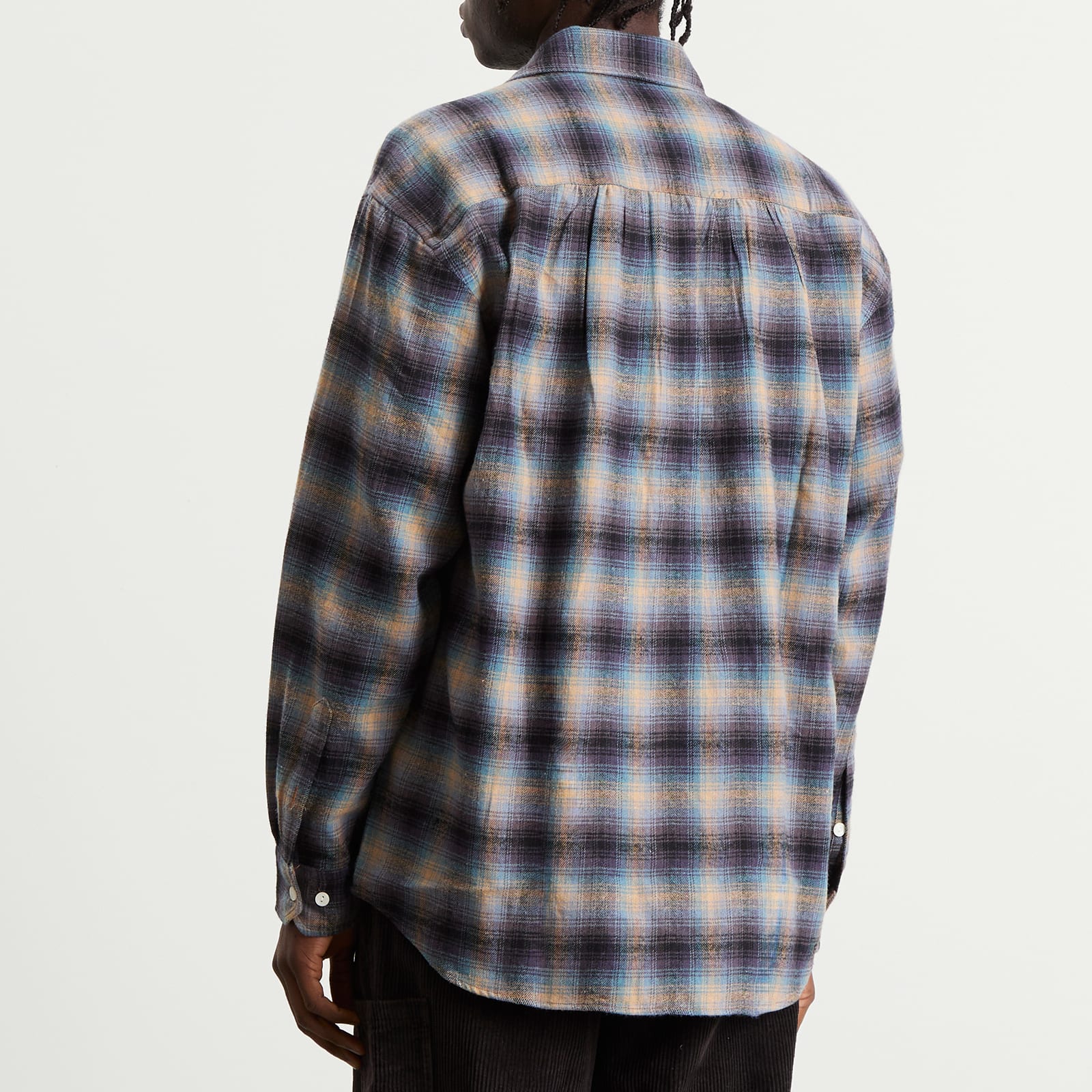 Men's Flannel Check Work Shirt Midnight Blue