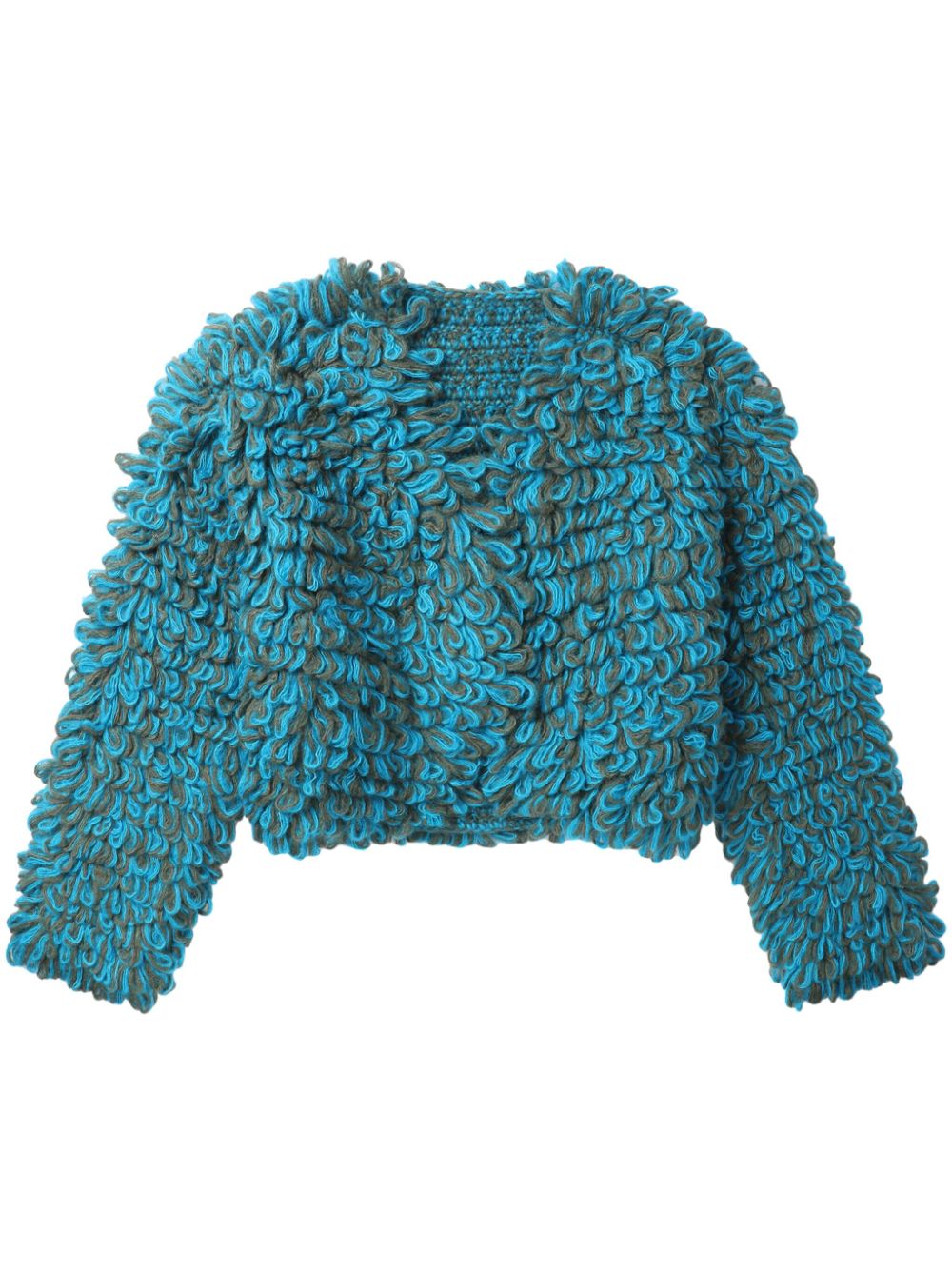 Omnis textured cropped jacket - Blue