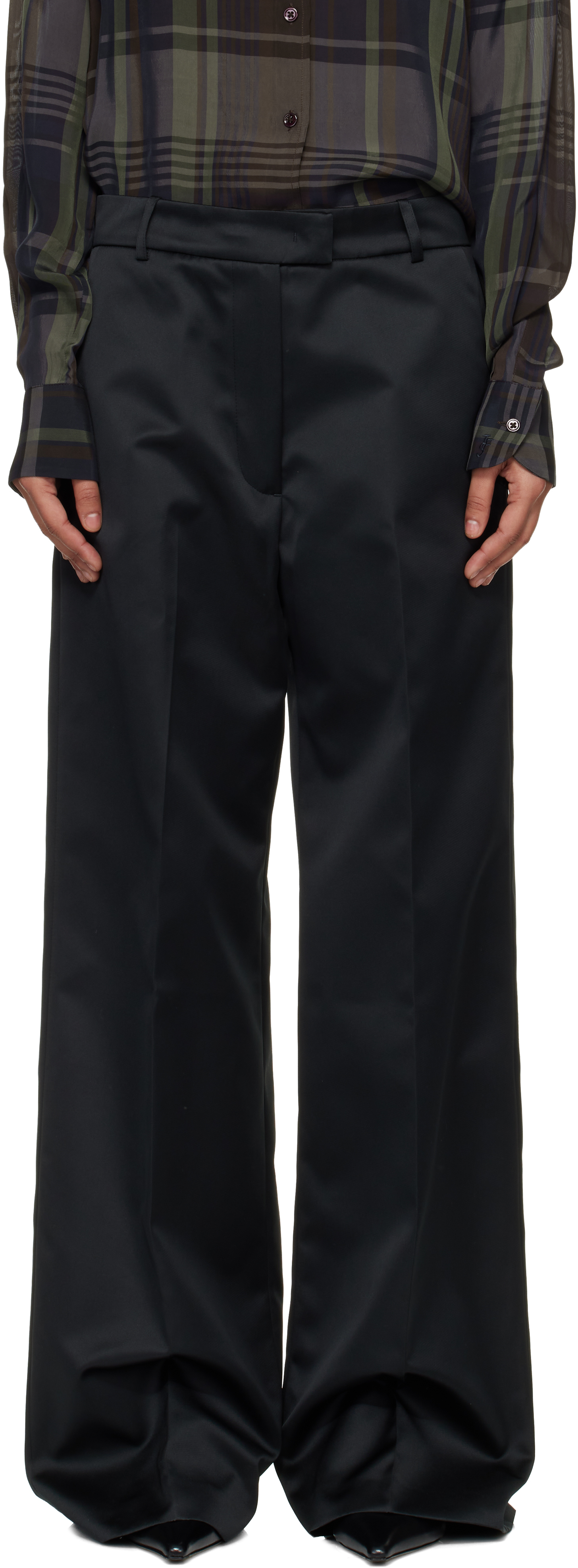Black Brickell Satin Trousers