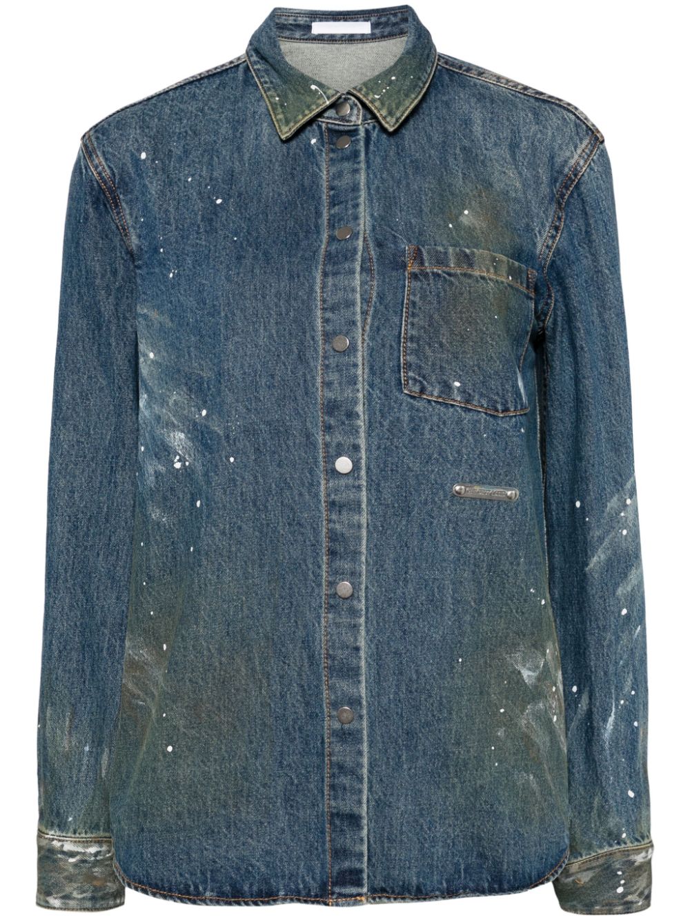 Painted effect denim shirt - Blue