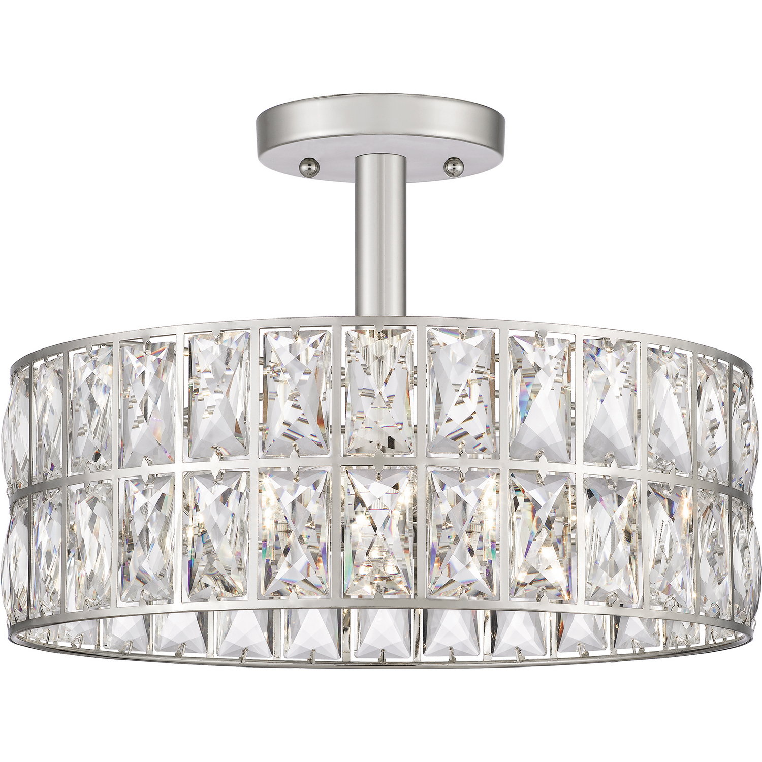 Coffman 3-Light Semi-Flush Mount in Polished Nicke