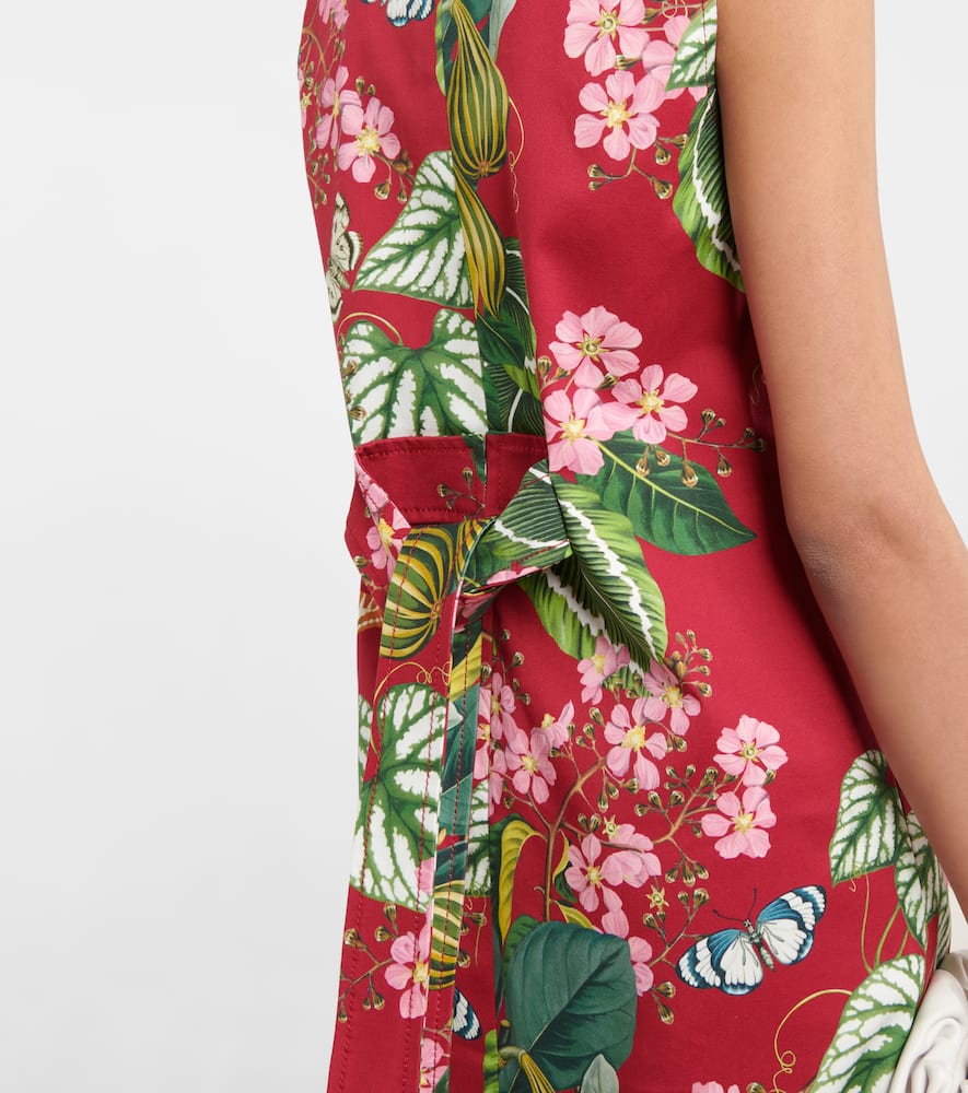 Floral cotton-blend minidress