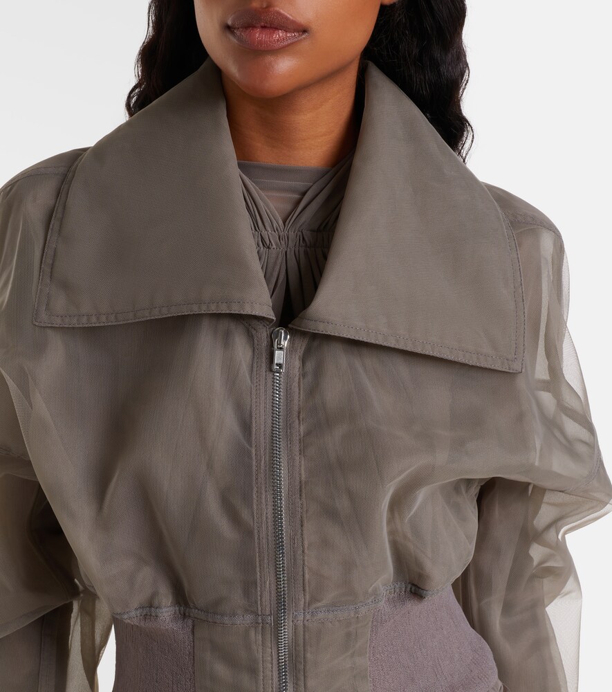 Dracucollar tulle and organza bomber jacket