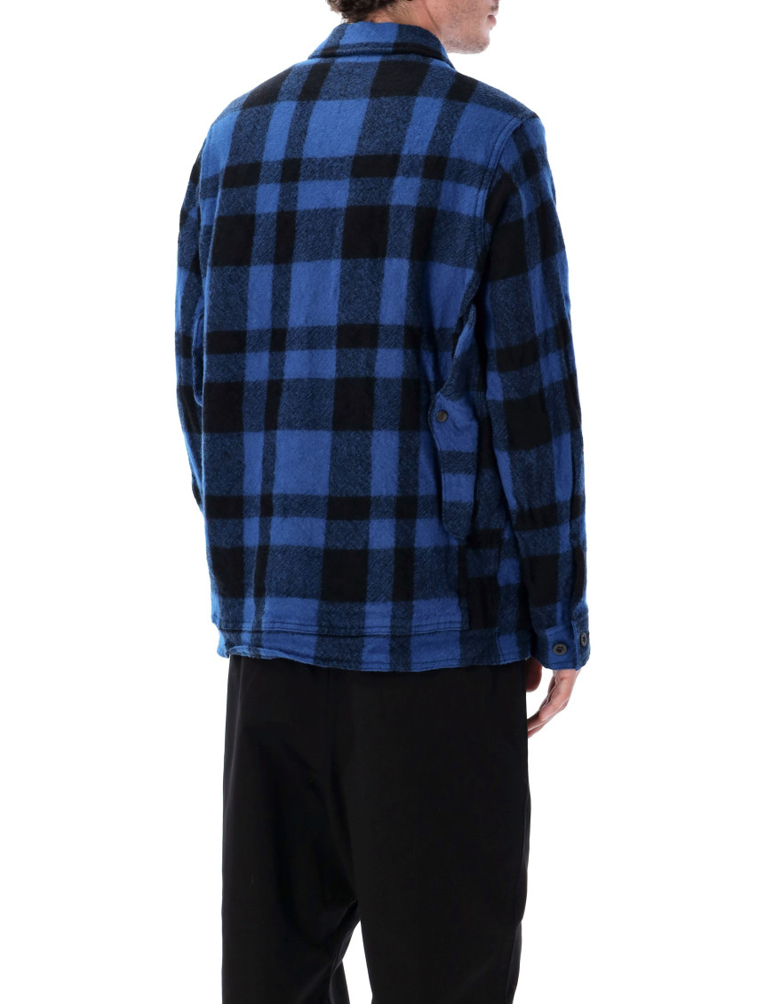 Blue Check Zip Front Shirt Jacket
