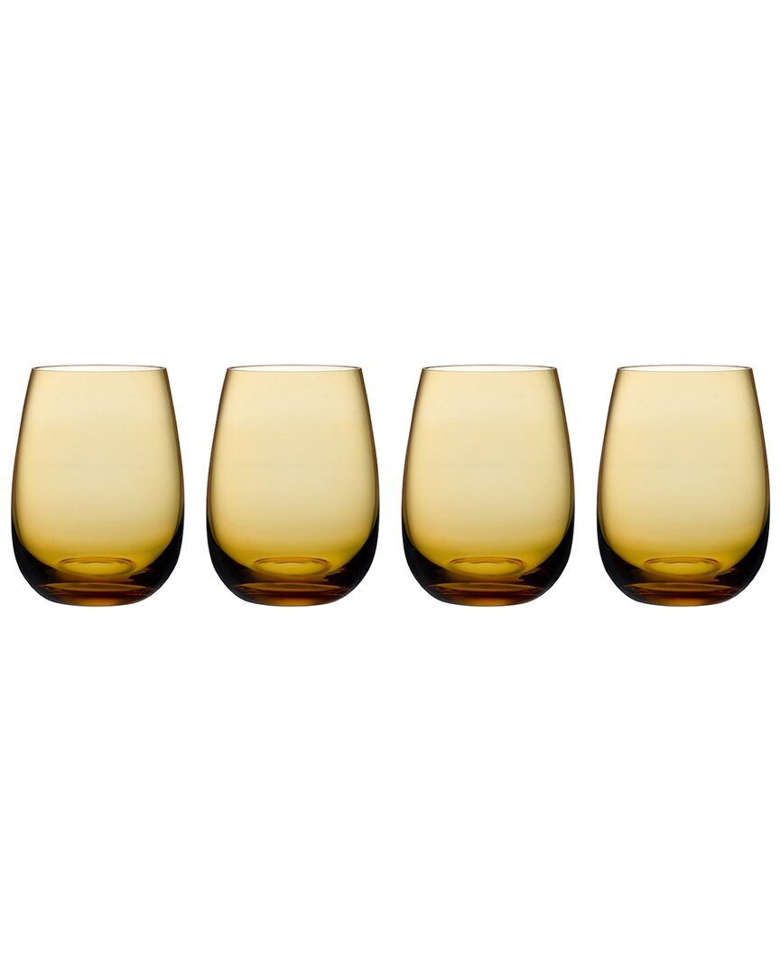 Colored U Amber Tumblers (Set Of 4)
