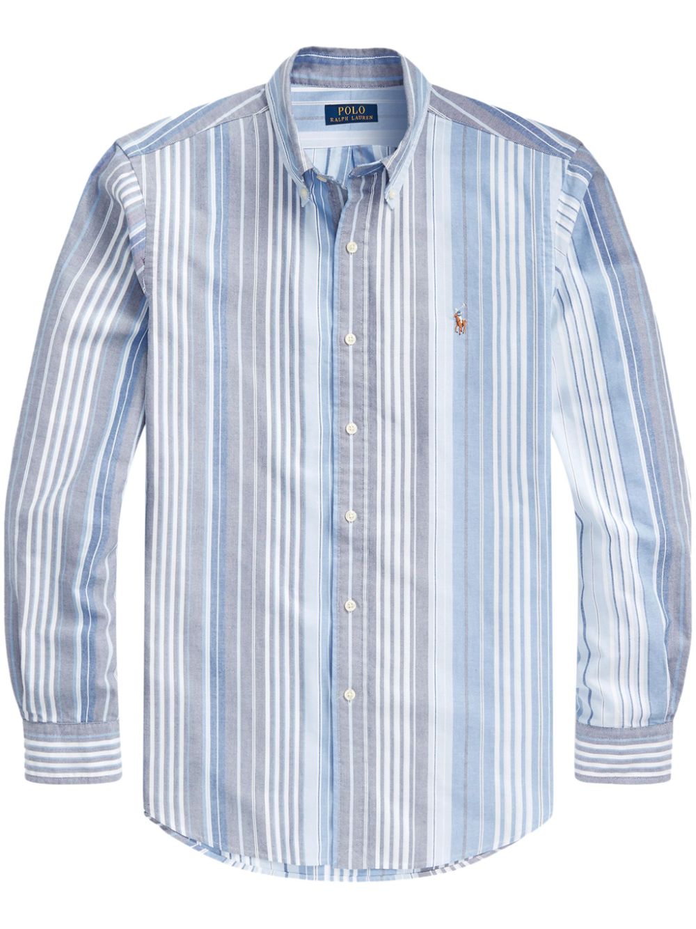 Stripe-pattern cotton shirt - Blue