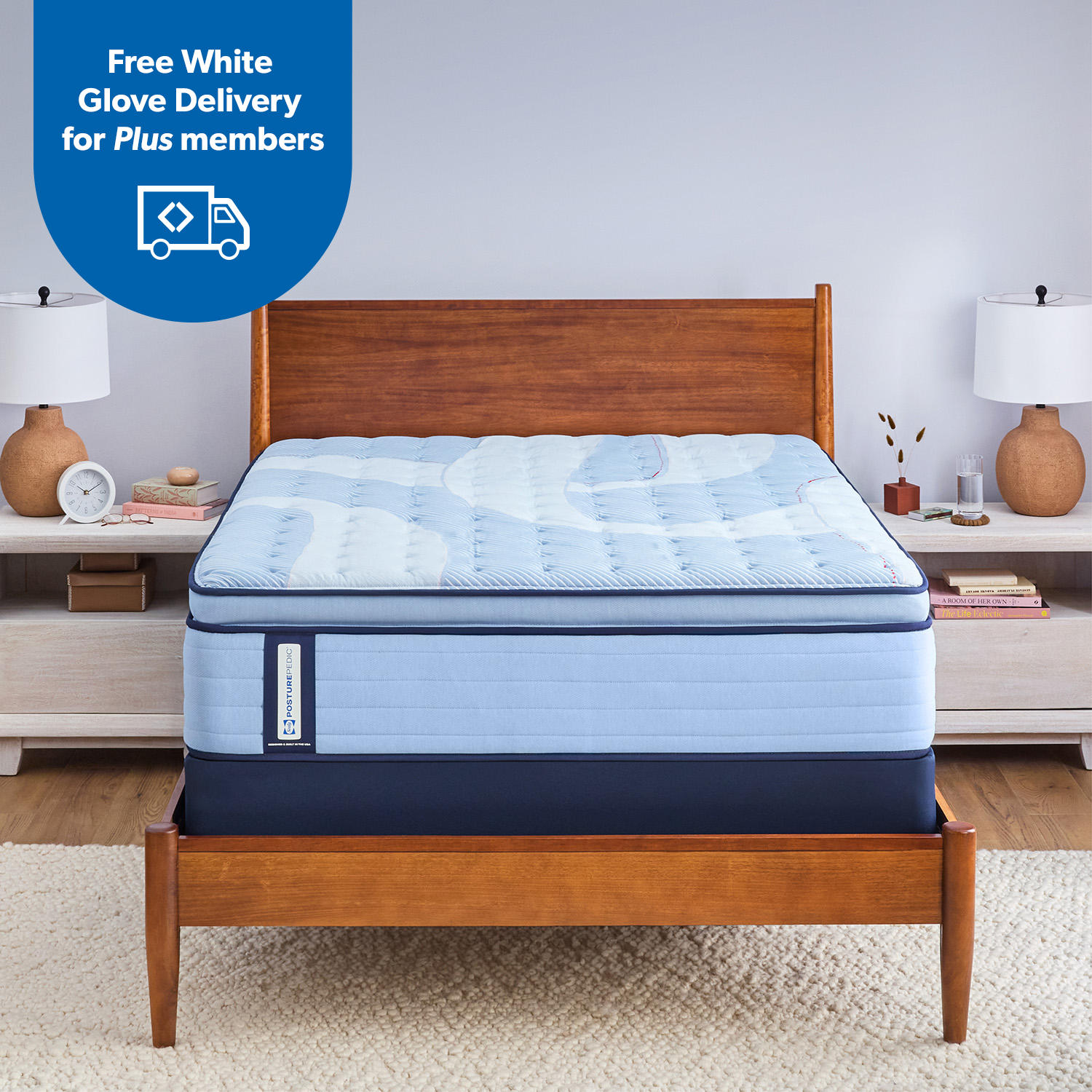 Posturepedic Palomar Medium Euro Pillow Top Mattress Set:- Twin