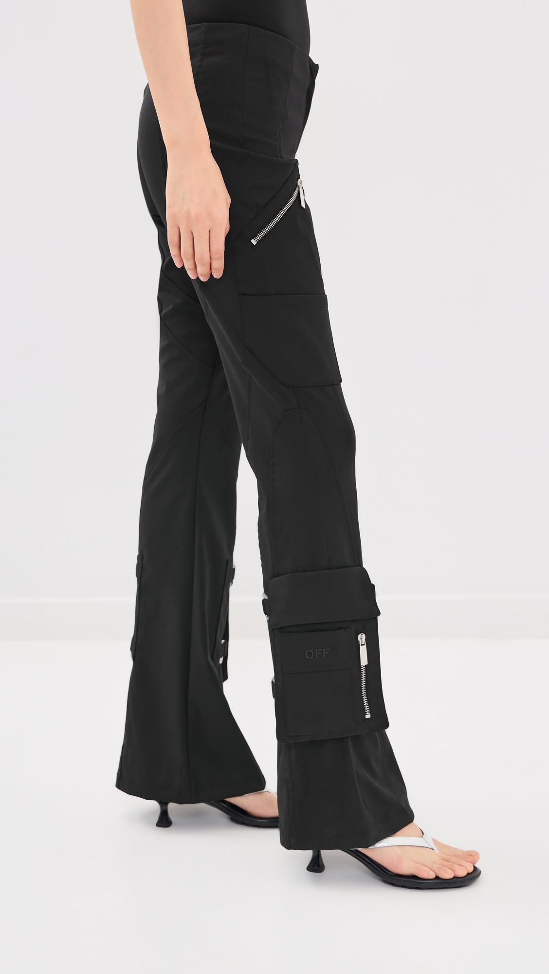 Wool Flare Pants Black