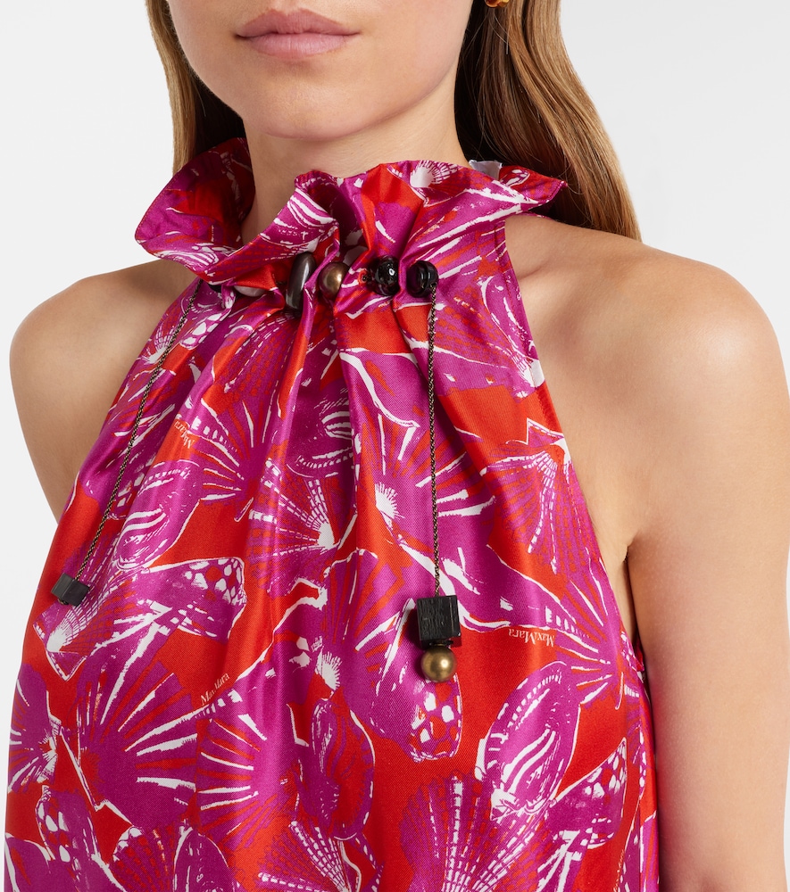 Cartone printed silk maxi dress