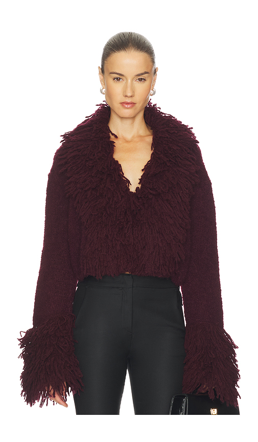 AMUR Lilia Knit Top in Burgundy. XL. Also in L, M