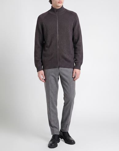 Man Cardigan Grey Size XXL Merino Wool