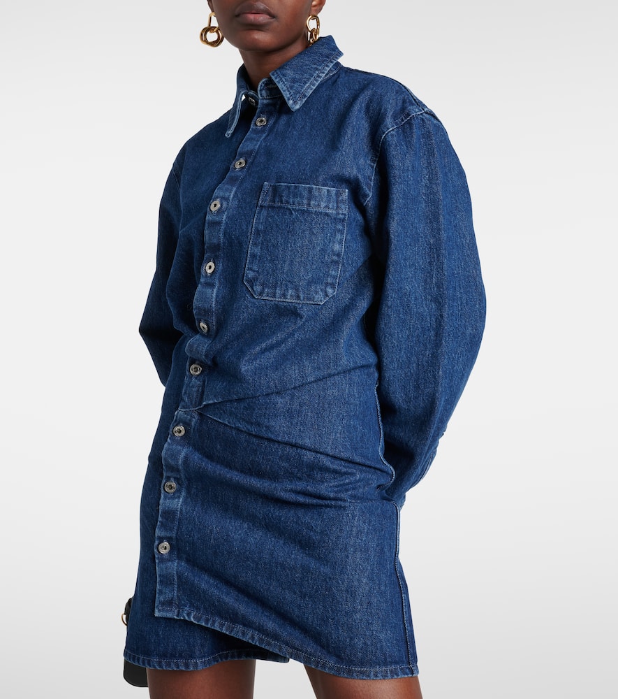 Asymmetric denim shirt dress