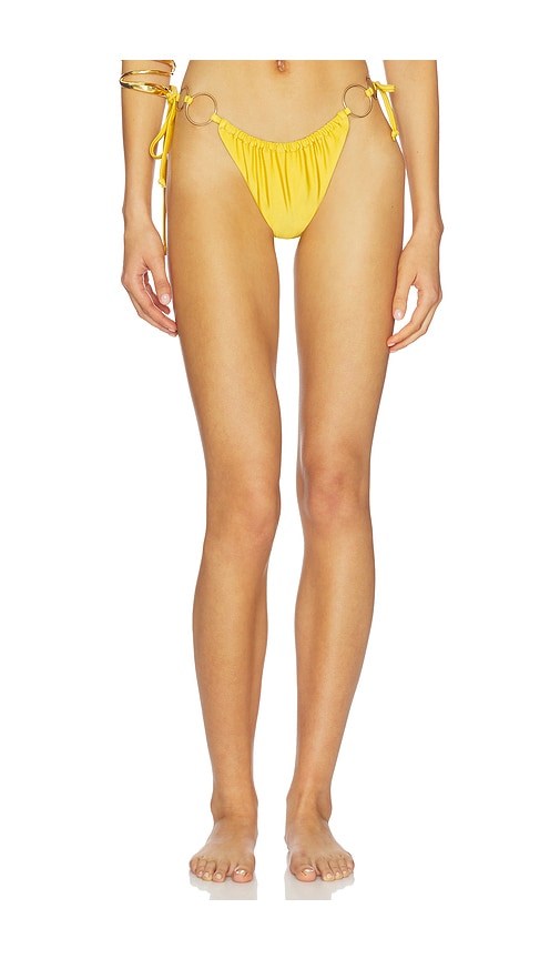 Bardot Leala Ring Detail Bikini Bottoms in Yellow. - M also in