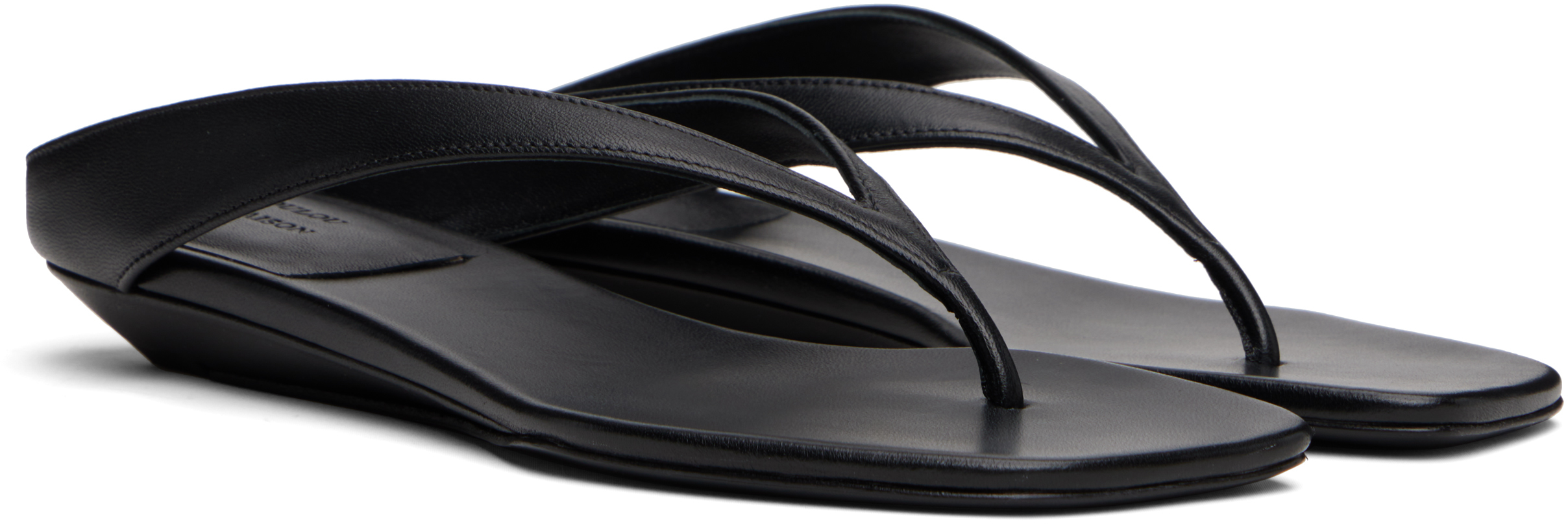 Black Coda Nappa Leather Sandals