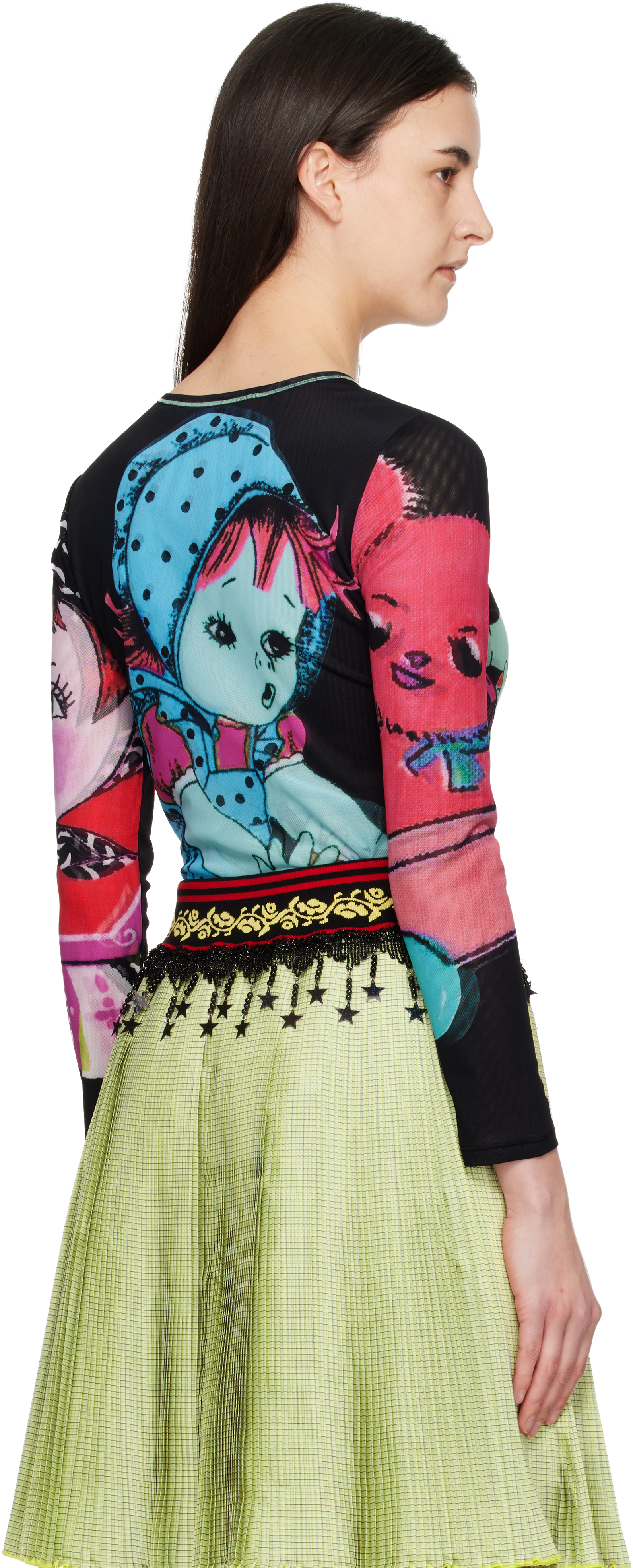 Multicolor Sweeties Fitted Mesh Top