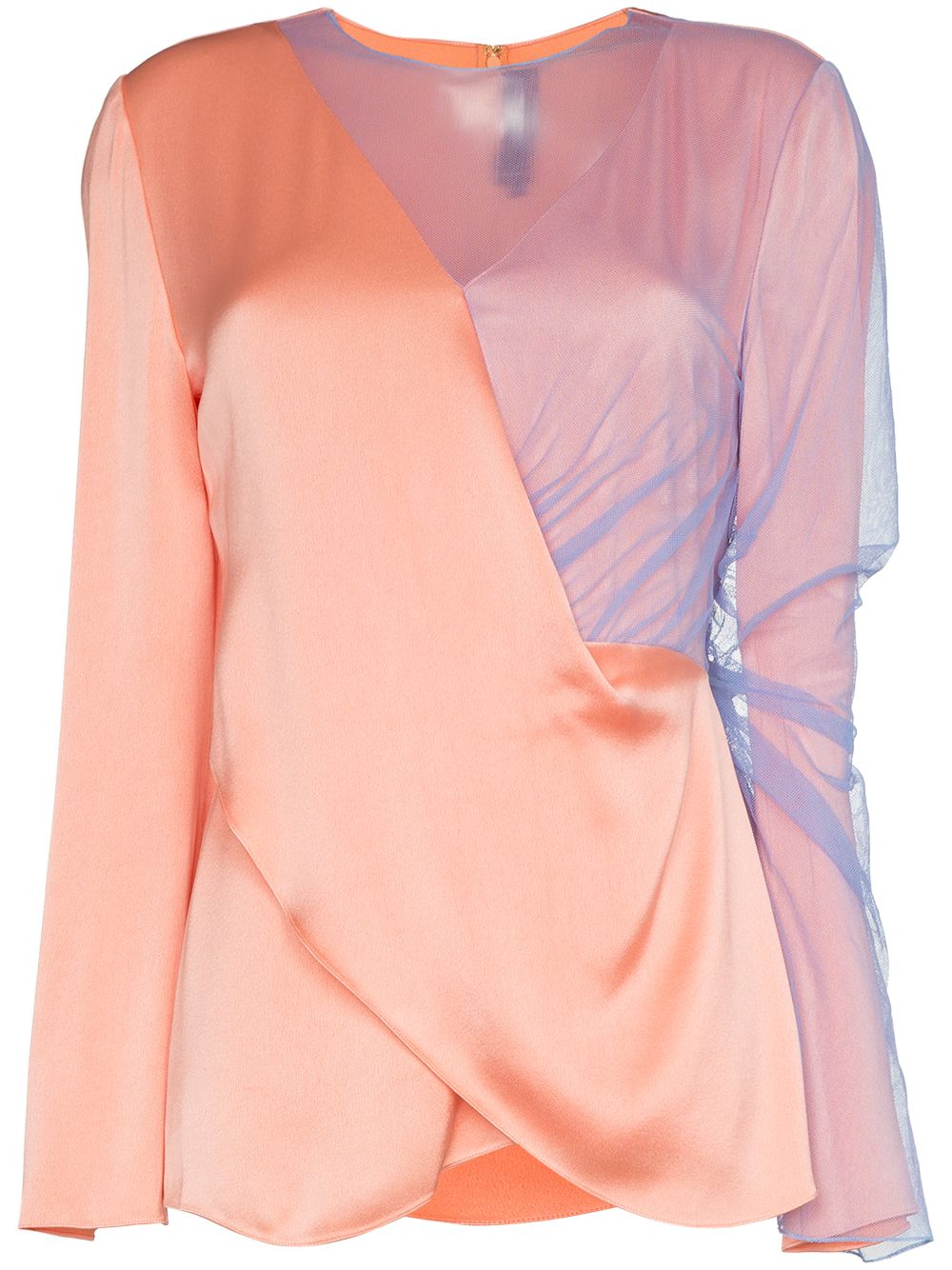 Bari asymmetric tulle top - Pink