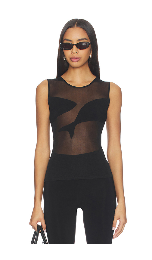 Oscar Sheer Tank in Black. - L also in M, S