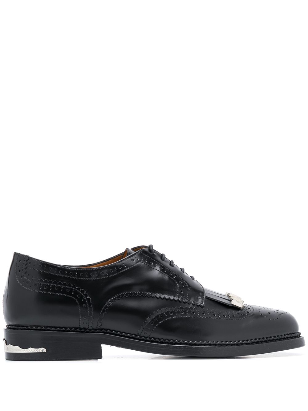 Brogue detail lace-up shoes - Black