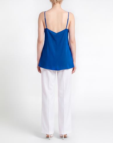 Woman Top Bright blue Size 4 Acetate, Silk, Elastane