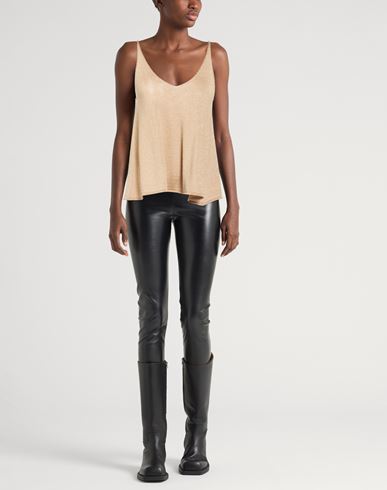 Woman Top Beige Size 4 Viscose, Polyamide, Metallic fiber, Polyester