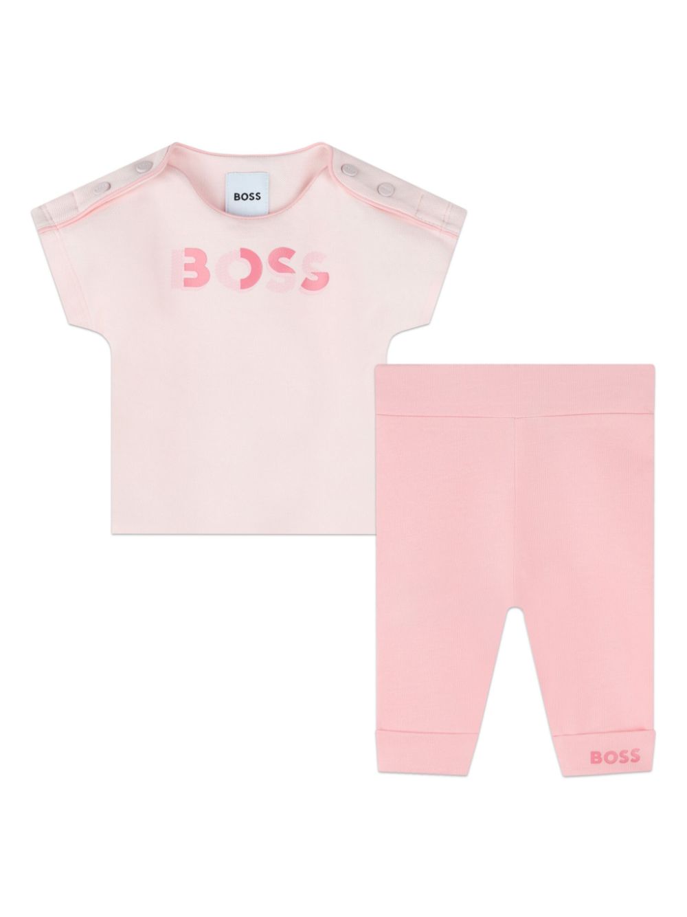 Logo-print jersey leggings set - Pink