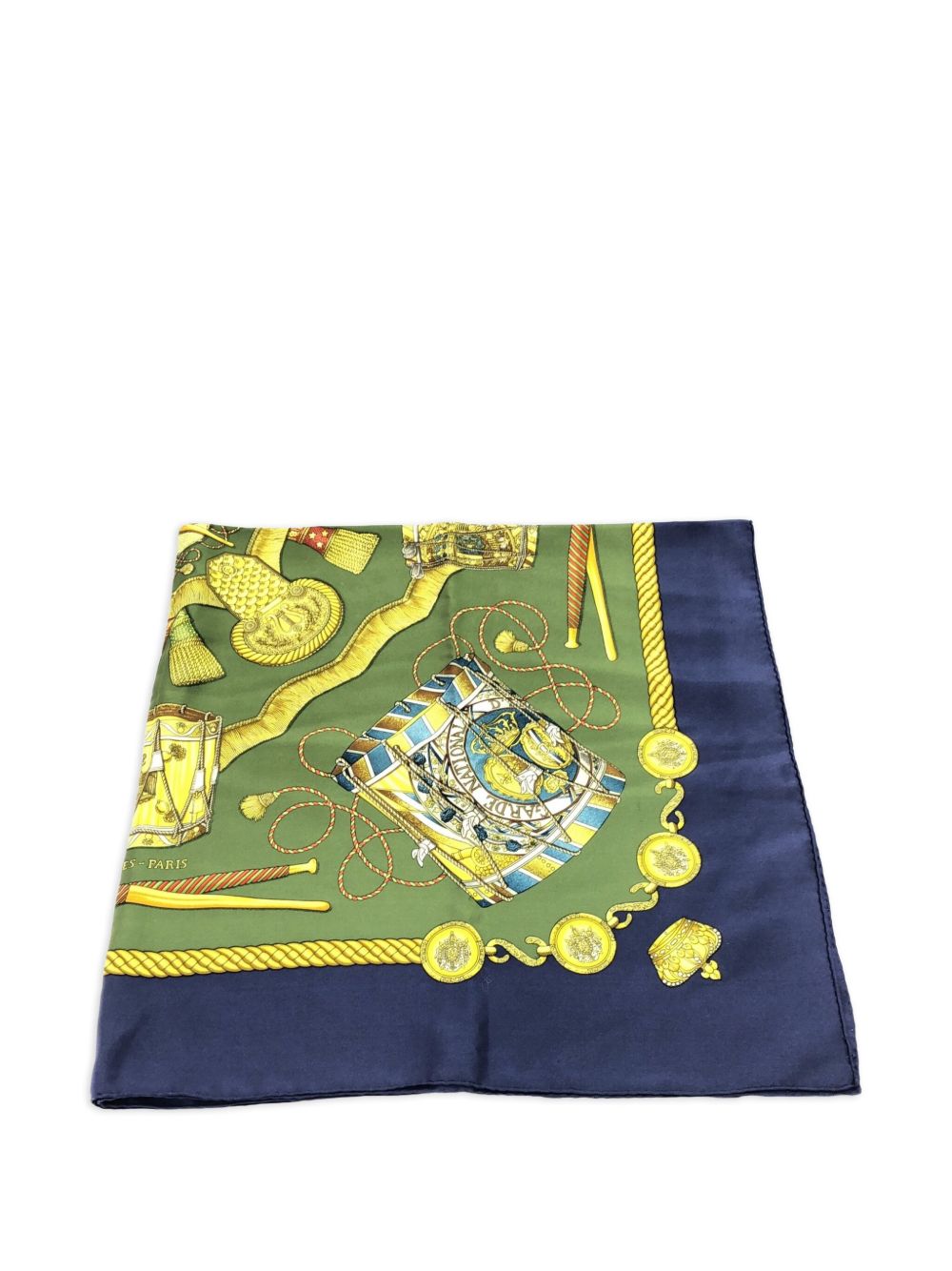 2000s emblem-print silk scarf - Blue