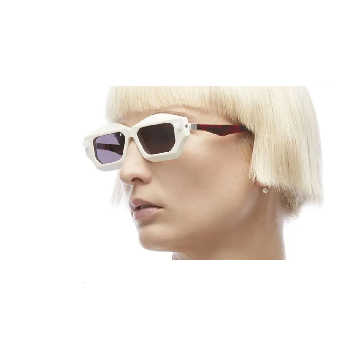 Maske Q6 IY Bianco Celluloid Occhiali Sole - Women