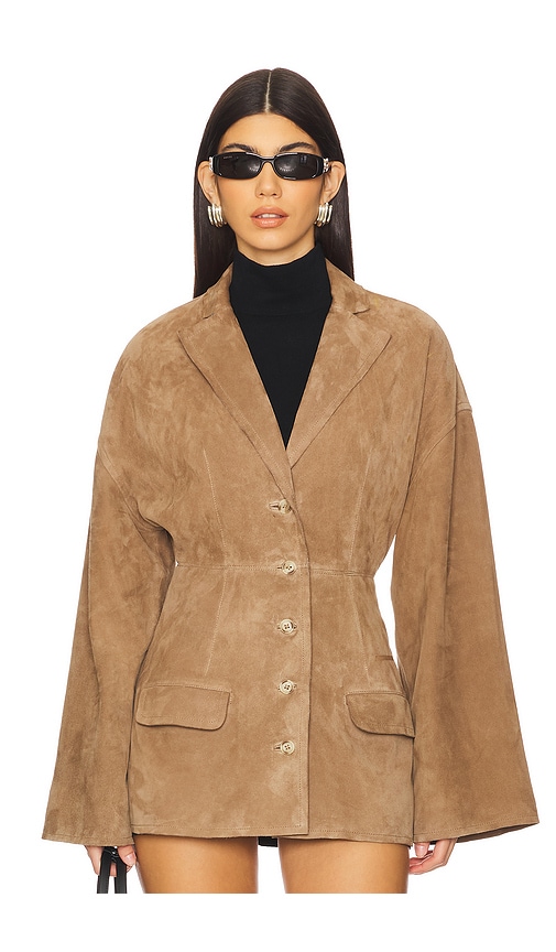 EAVES Salta Suede Jacket in Tan. M. Also in